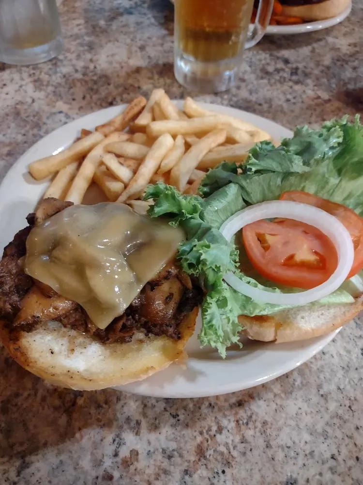 Mushroom Swiss Burger with Regular Fries